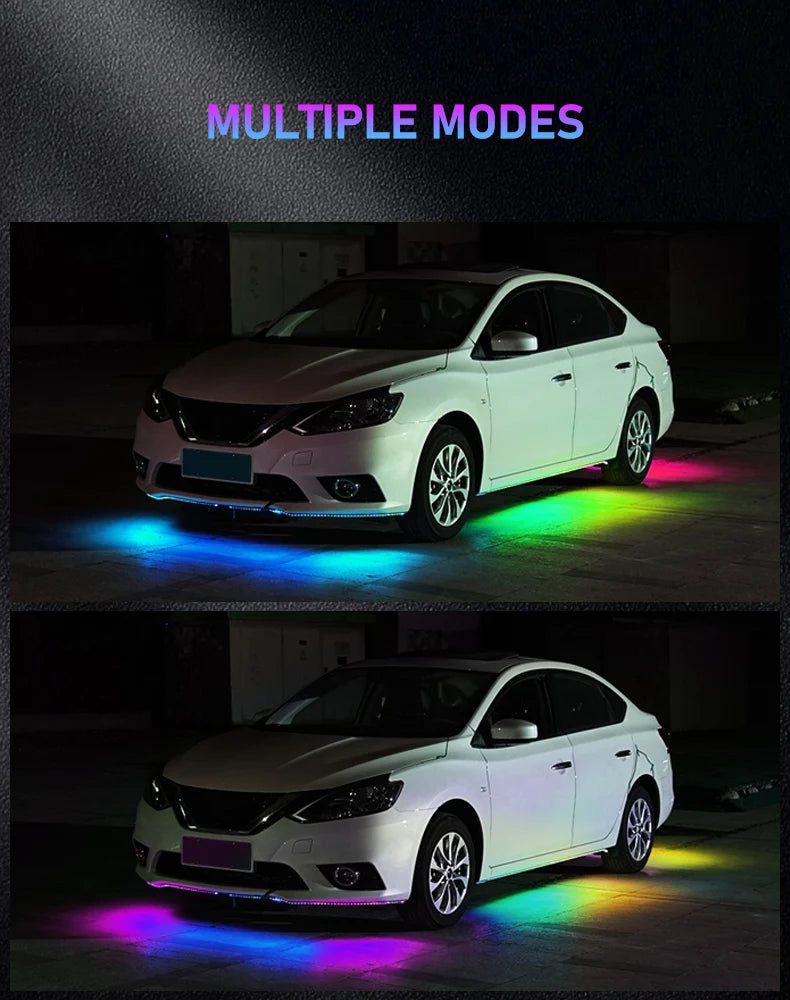 Car Flexible Underglow Strip Light LED Underbody Remote APP Remote Control RGB Neon Lights Atmosphere Lamp for Auto Decoration